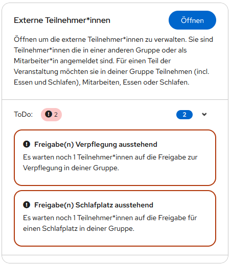 Das offenen ToDo Externe Teilnehmer*in