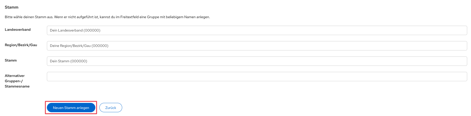 Kontaktdaten hinterlegen