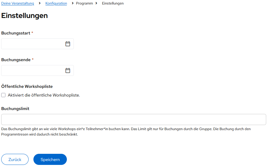 Programmkacheln